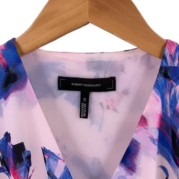 Robert Rodriguez Floral Print Faux-Wrap Dress S - Picture 4 of 6